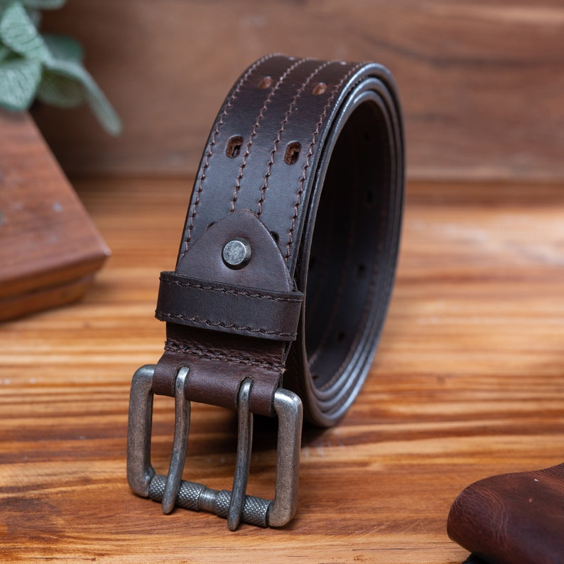 Dani Leather Belt, Full Grain Leather Belt, Brown Leather Belt