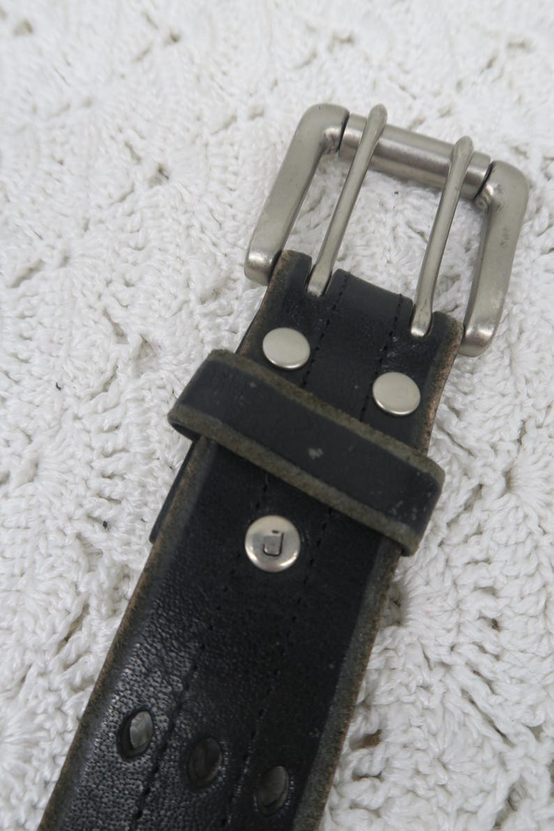 Unisex Retro Jag Leather Black Belt