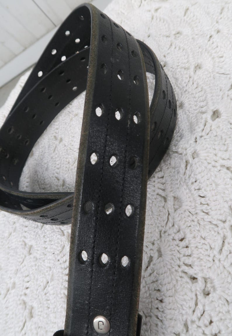 Unisex Retro Jag Leather Black Belt