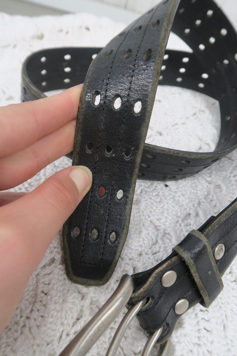 Unisex Retro Jag Leather Black Belt