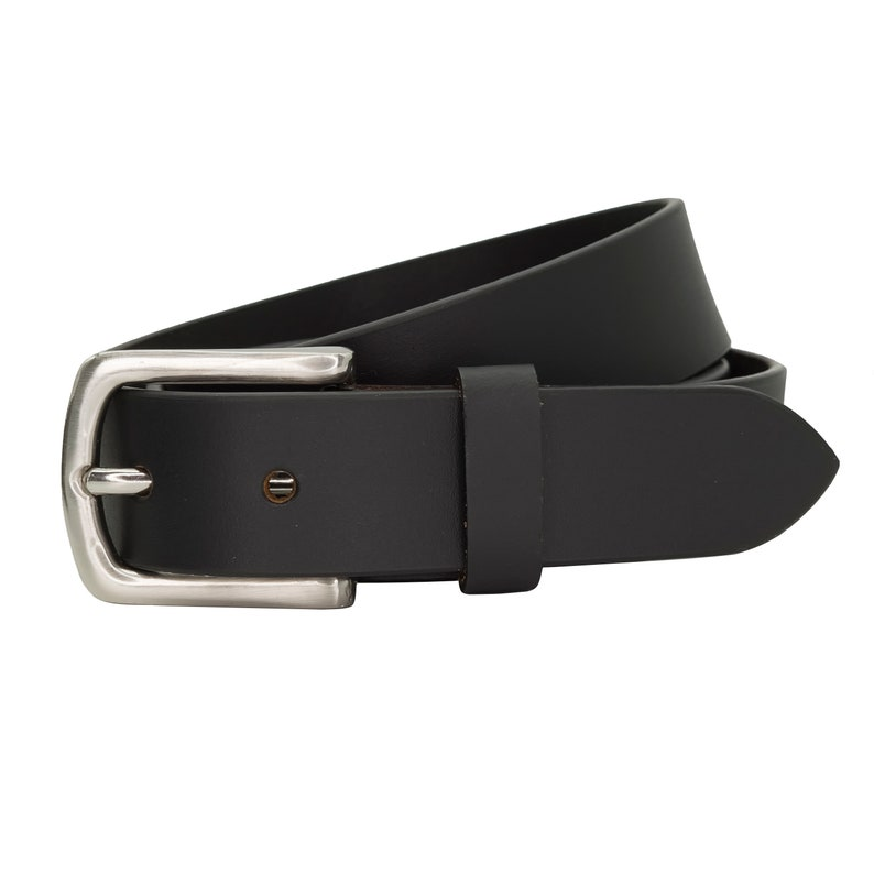32mm Full Grain Classic Black/Brown Leather Belt for Men