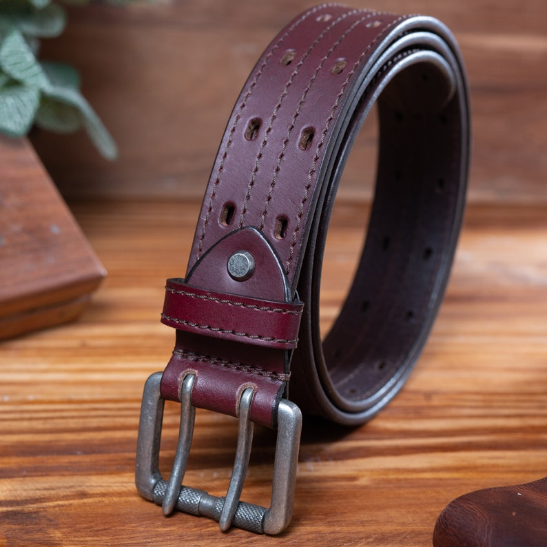 Dani Leather Belt, Full Grain Leather Belt, Brown Leather Belt