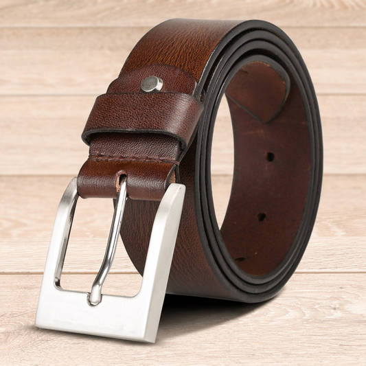 Dani Leather Belts mens Real Genuine square Buckle Trouser Sizes Brown Black Jeans