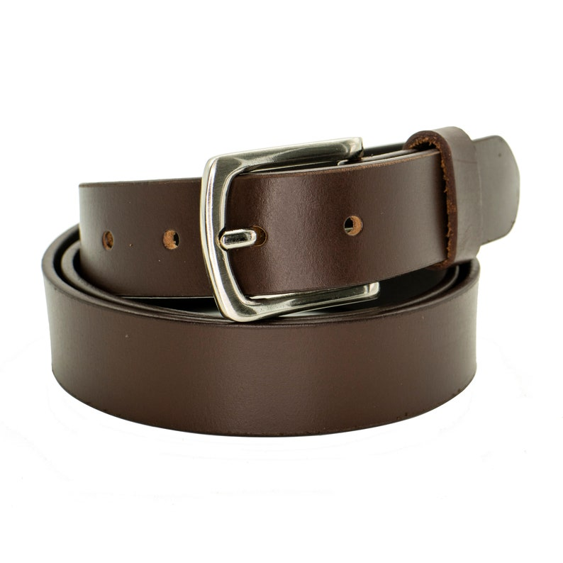 32mm Full Grain Classic Black/Brown Leather Belt for Men
