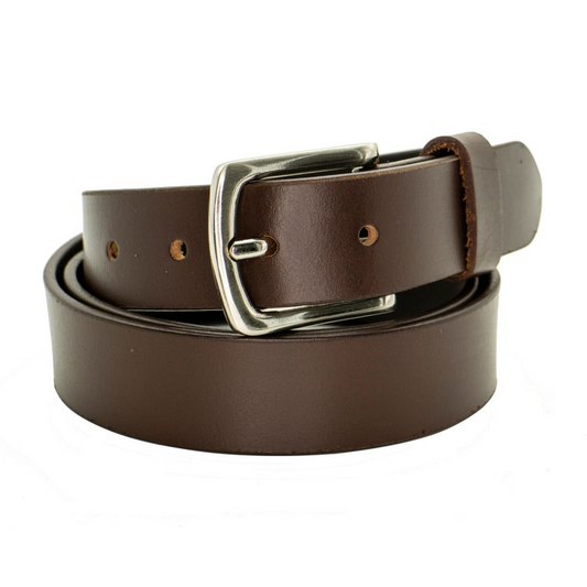 32mm Full Grain Classic Black/Brown Leather Belt for Men